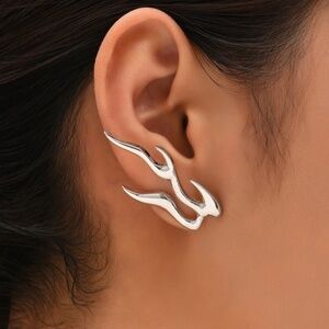 Silver Flame Earrings